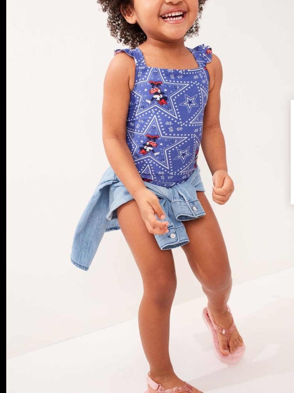 Disney Blue Minnie Mouse Star Print One-Piece Swimsuit